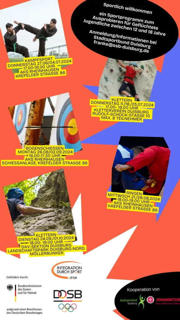 Ein Sportprogramm für Geflächtete Jugendliche: Ringen, Bogenschiesse und Klettern